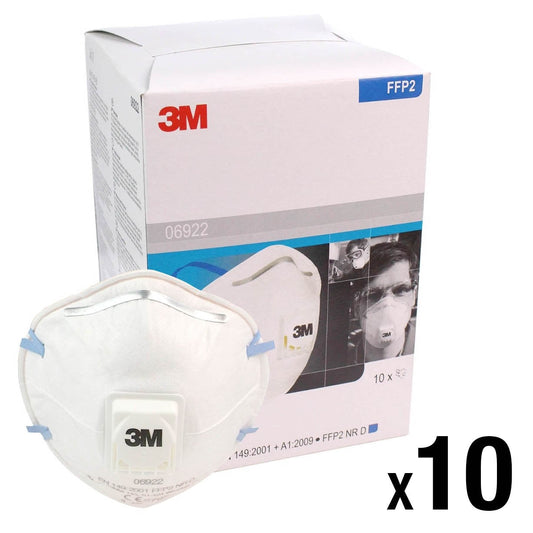 3M™ FFP2 Face Mask 06922 - Valved  (Box of 10 Masks)