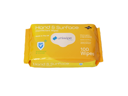 Uniwipe - Hand and Surface disinfectant wipes (Pack of 100)