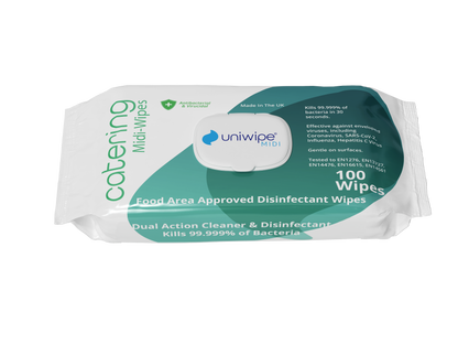 Uniwipe Catering Sanitising Midi-Wipes (Pack of 100)
