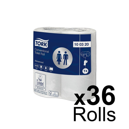 Tork Conventional Toilet Roll Advanced 2Ply - 100320 - Case of 36 x 320 Sheets