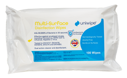 Uniwipe - Multi-Surface Disinfection Wipes (Pack of 100)