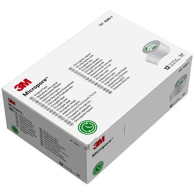 3M Micropore Surgical Tape 2.5cm x 9.14m - Case of 120