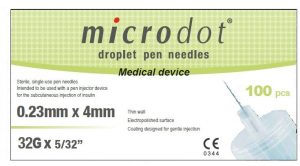 Microdot Droplet Pen Needles - 32G x 4mm