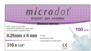 Microdot Droplet Pen Needles - 31G x 6mm