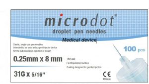 Microdot Droplet Pen Needles - 31G x 8mm