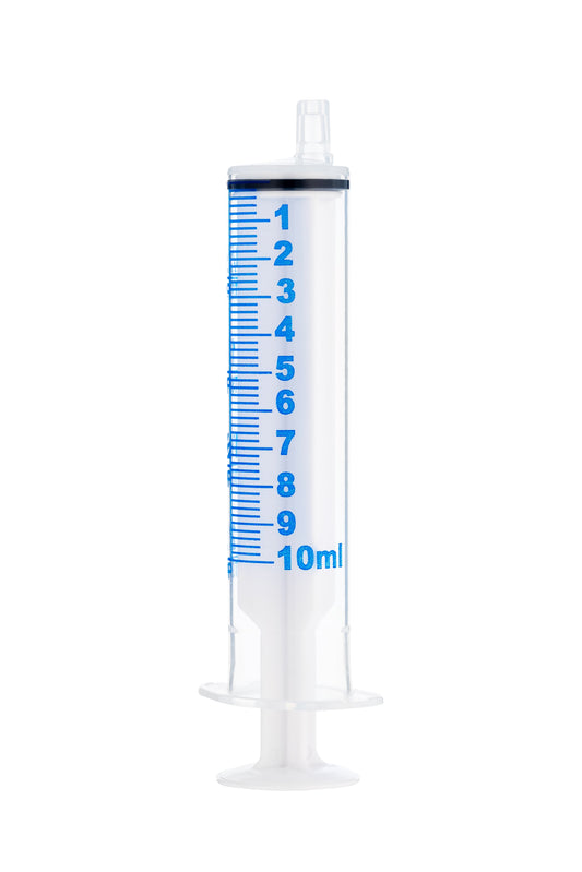 10ml SOL-M™ Oral Syringe w/ Tip Cap, Clear Barrel, White Plunger - Box 100