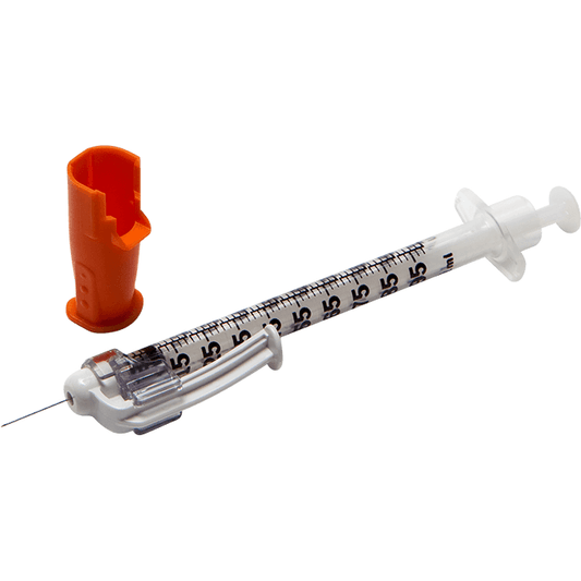 BD SafetyGlide Safety Insulin Syringe and Needle 1ml 29g x 0.5" 12.7mm x 100