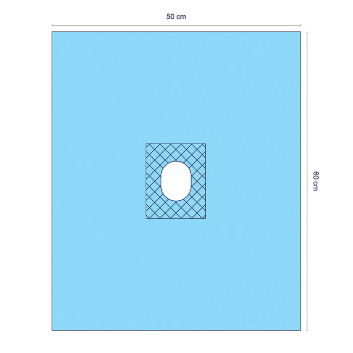 Sterile Surgical Drape with Adhesive Aperture - 50cm x 60cm - Single