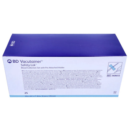 BD Vacutainer Safety Lok Blood Set 23g x 7" Tubing x 25