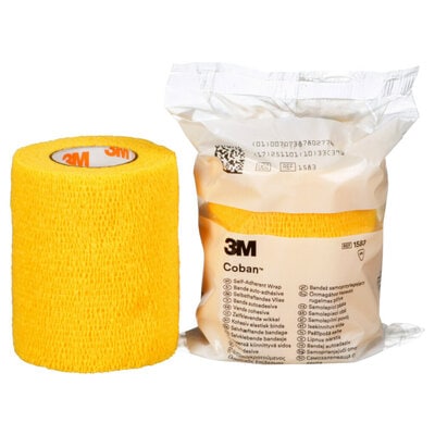 3m Coban Self-Adherent Bandage, YELLOW 7.5cm x 4.5m - Single