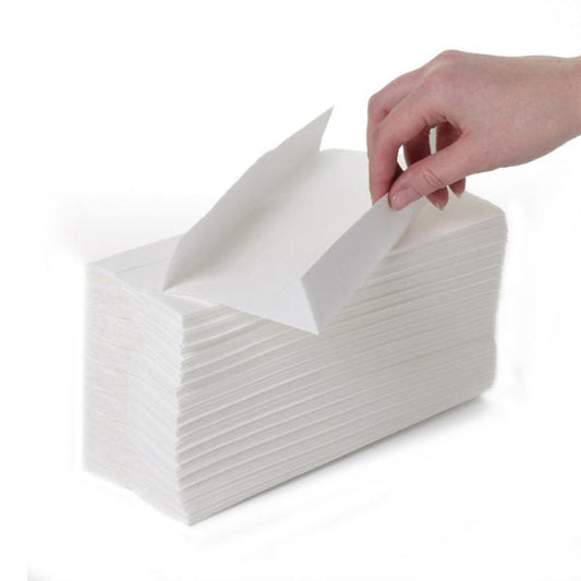 Luxury White C Fold Hand Towels 2ply 25x23cm - 2400 Sheets