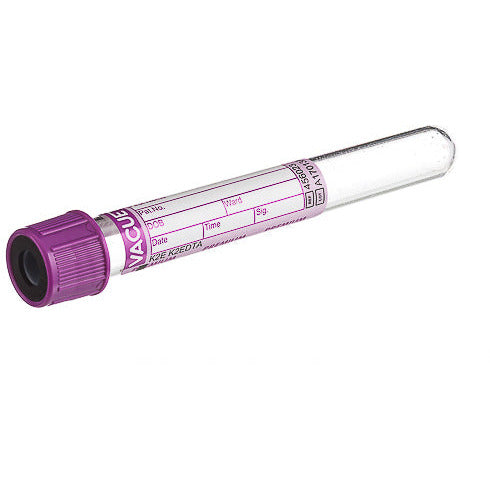VACUETTE® TUBE 6 Ml K2E K2EDTA 13x100 Lavender Cap-Black Ring, PREMIUM  - Pack Of 50
