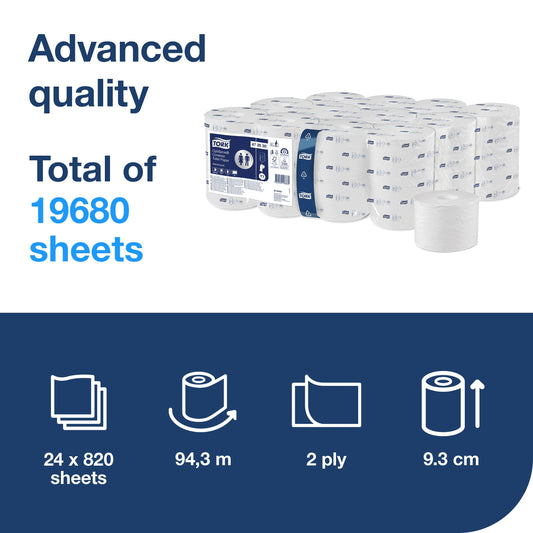Tork OptiServe Coreless Toilet Paper - 2 Ply - Pack of 24