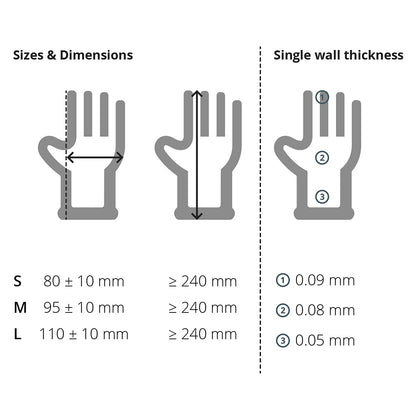 Touchguard Disposable Black Sensitive Gloves 10 x (Box of 100)