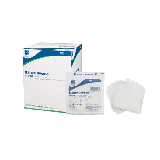 Sterile Gauze Swabs - 12 Ply - 5 x 5 cm - White - x 30