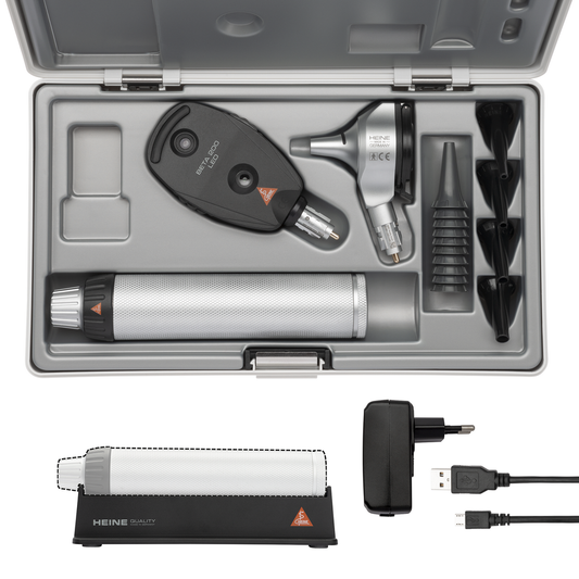 Heine BETA 200 LED Ophthalmoscope + BETA 400 LED F.O. Otoscope