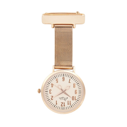 Annie Apple Nurses Fob Watch - Aurora - Rose Gold - Mesh - 35mm