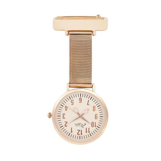 Annie Apple Nurses Fob Watch - Aurora - Rose Gold - Mesh - 35mm