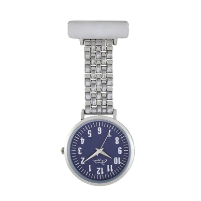 Annie Apple Nurses Fob Watch - Aurora - Navy/Silver - Link - 35mm