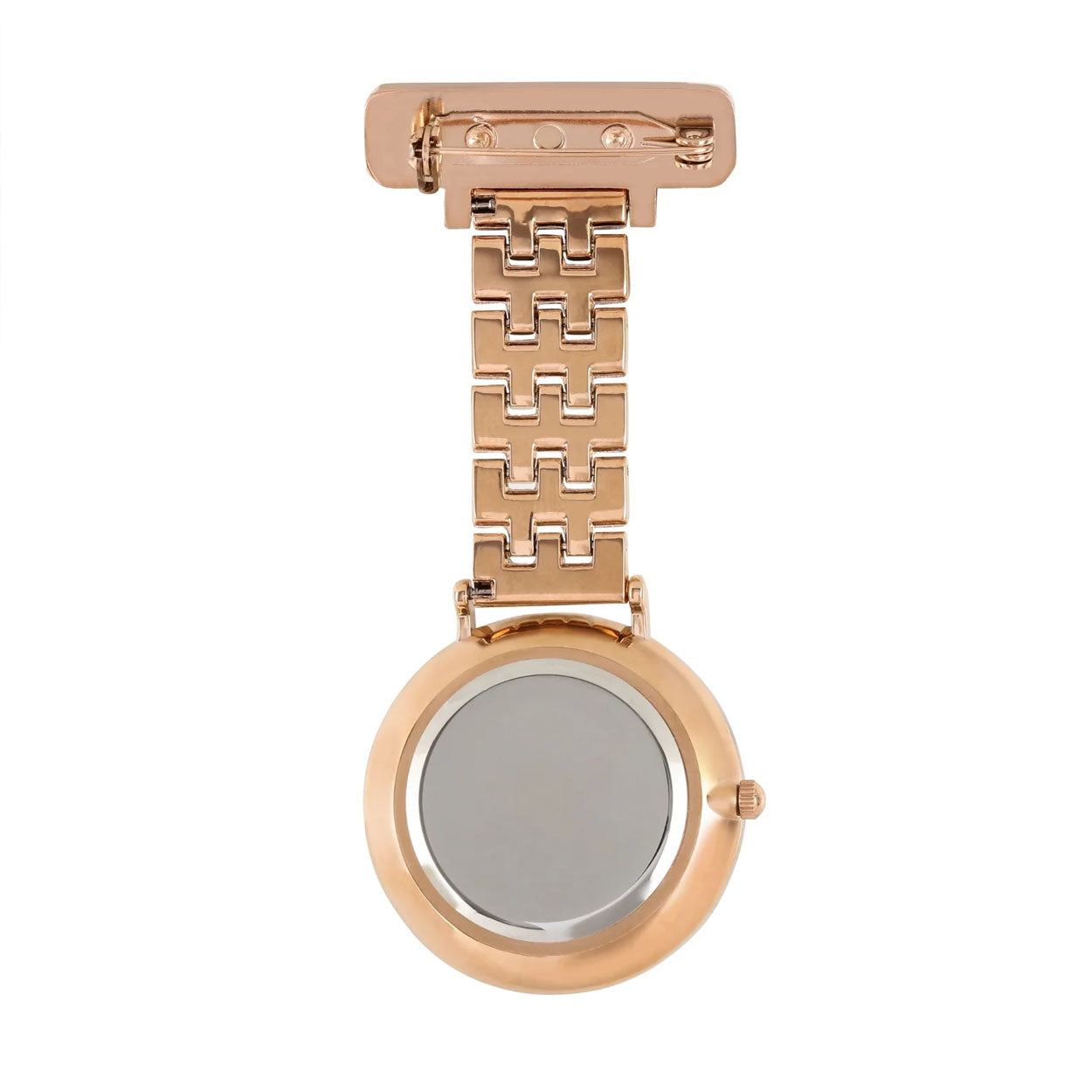 Annie Apple Nurses Fob Watch - Aurora - Pink Mother of Pearl/Rose Gold - Link - 35mm