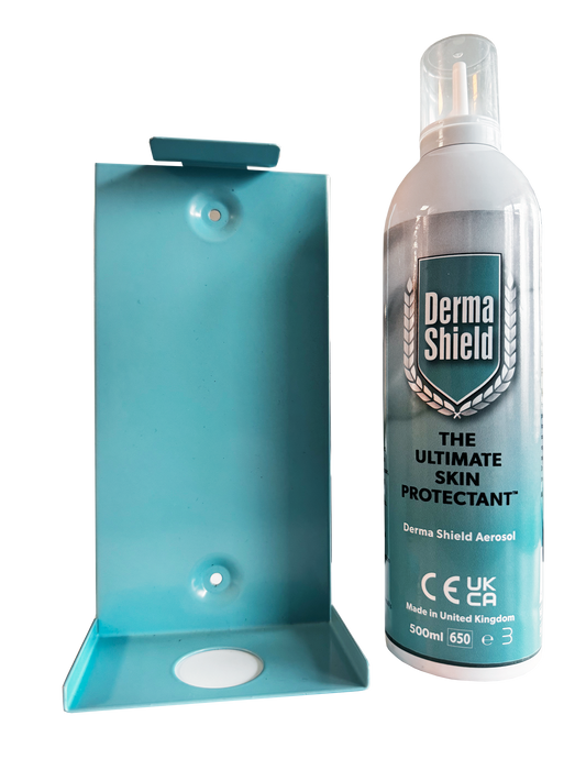 Derma Shield Wall-Mount Can Holder + Educational Board