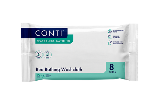 Conti® Maceratable Bed Bathing Washcloth - Lightly Fragranced - 8 Cloths