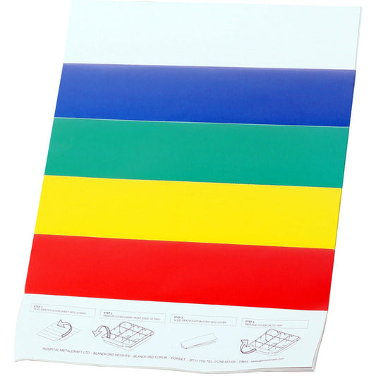 Caretray Trolleys and Racks - Option - Label Strips - Coloured - 1 Pack