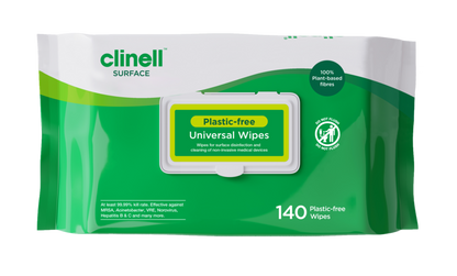 Clinell Universal Plastic Free Wipes - 140 wipes