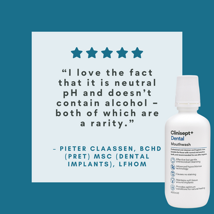 Clinisept+ Dental Mouthwash - 400ml with Integrated Cup (For Home Use)