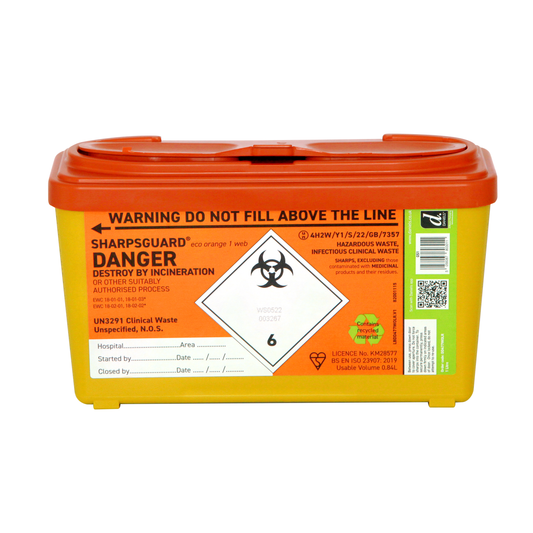 Sharpsguard Orange 1 Ltr Sharps Bin