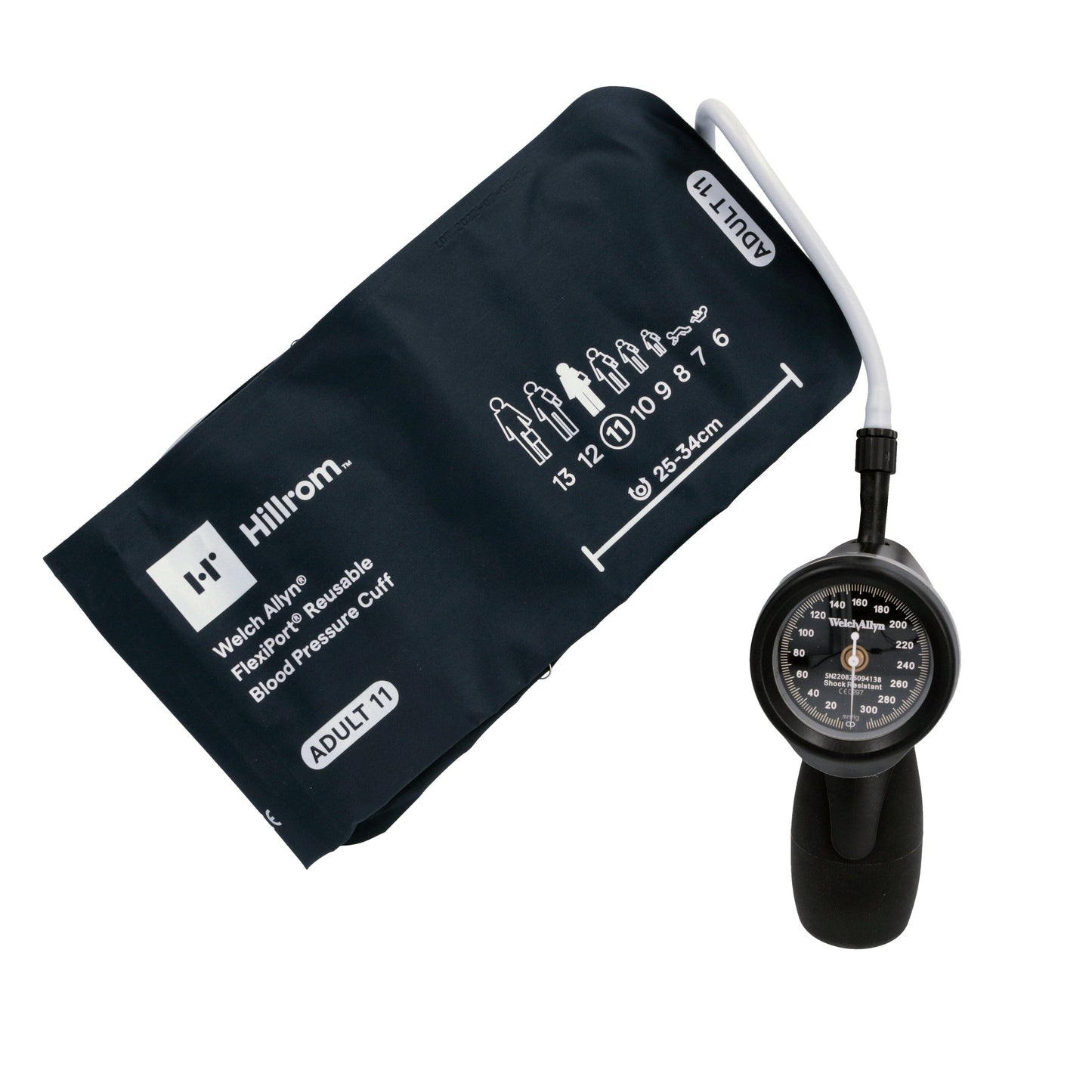 Welch Allyn DuraShock DS65 Sphygmomanometer with adult cuff - Over Engraved