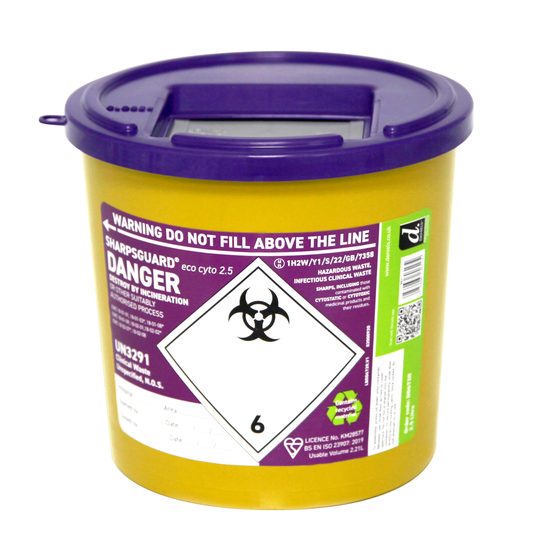 Sharpsguard Cyto 2.5 Litre Sharps Bin