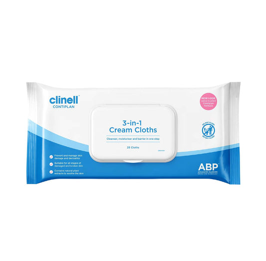 Clinell Continence Contiplan Care Wipes - Pack of 25
