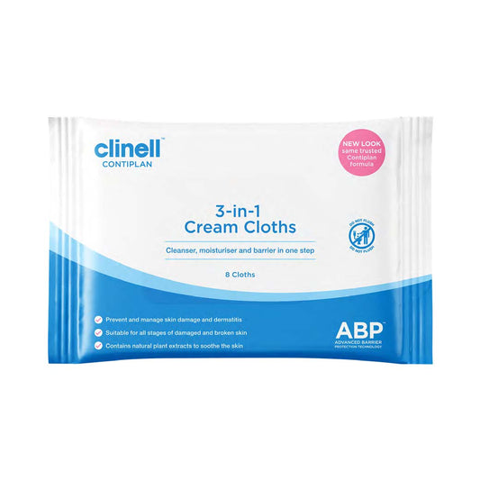 Clinell Continence Care Wipes - Pack of 8