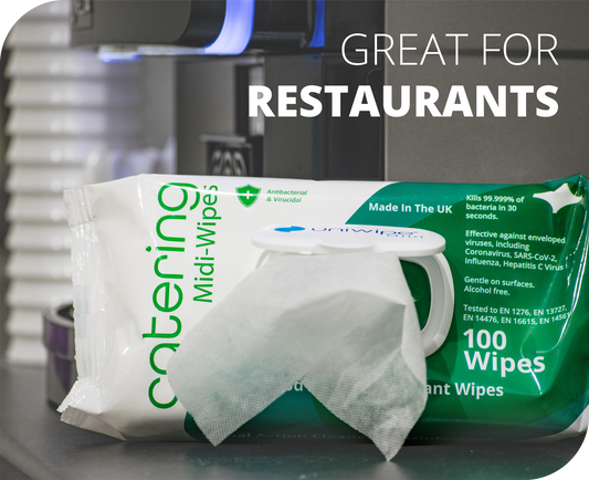Uniwipe Catering Sanitising Midi-Wipes (Pack of 100)