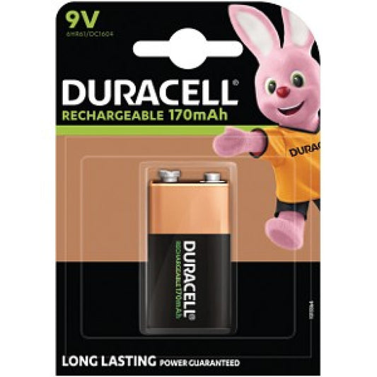 Duracell PP3 Rechargeable Battery - NiMH 170mAh 9V - Single