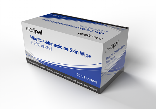 Medipal 70% Alcohol Chlorhexidine Mini Skin Wipes - Pack of 100