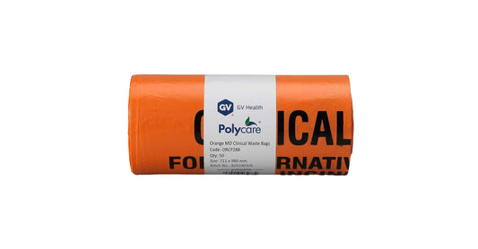 Orange Medium Duty Clinical Waste Bags - 90L Large - Roll of 50