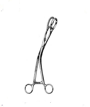 Pruesmann Uterine Elevating Forceps with Rubber Inserts
