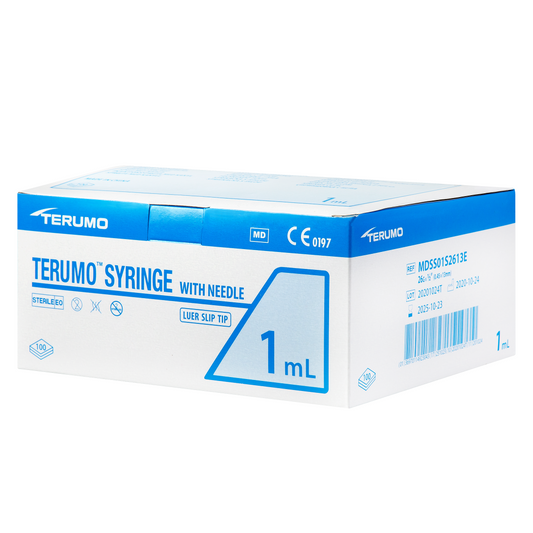 Terumo Syringe & Needle 1ml 25g x 5/8" 16mm - Box of 100