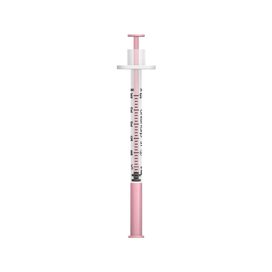 Unisharp 31G 0.3mL Fixed Needle Syringe - Pink Box of 100