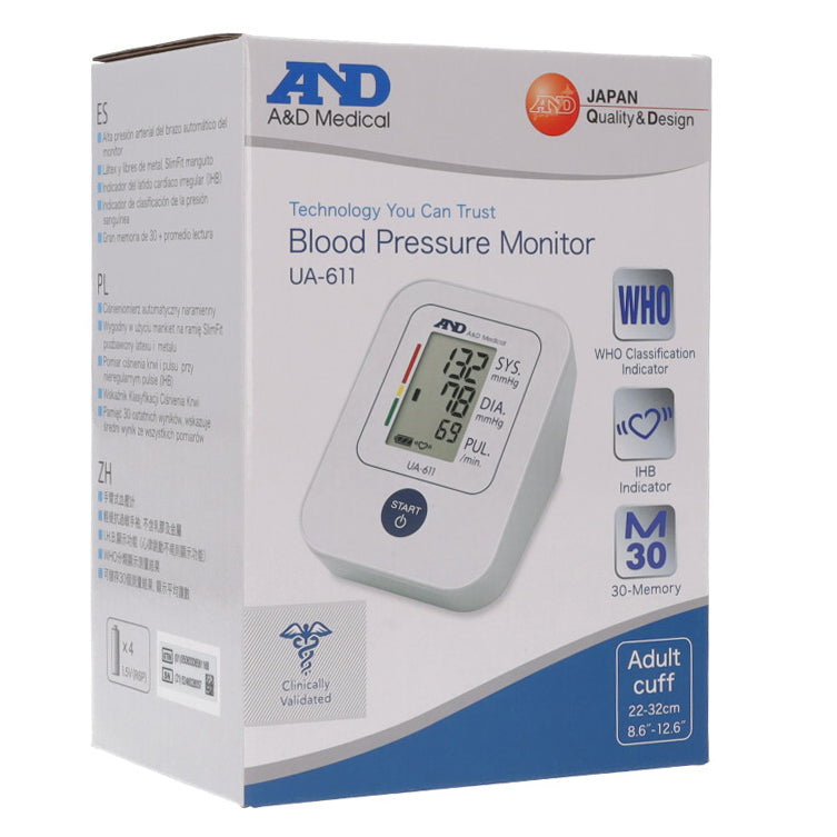 A&D Medical UA-611 Upper Arm Blood Pressure Monitor