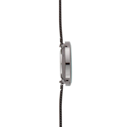 Annie Apple Nurses Fob Watch - Venus - Gunmetal Mesh - Grey Leather - 35mm