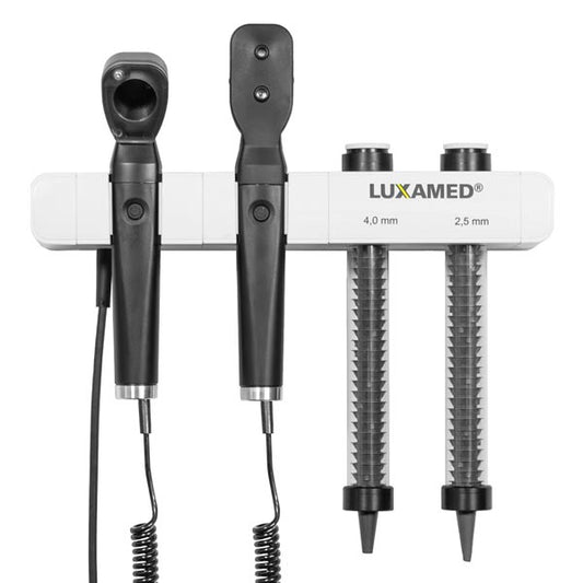 LuxaScope Wall Diagnostic Centre with Otoscope/Ophthalmoscope & Ear Funnel Dispenser