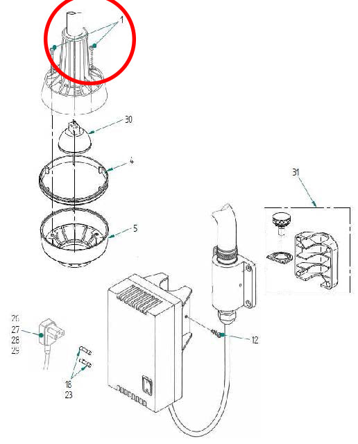 Lens Screw - for Heine 5000 Examination Light