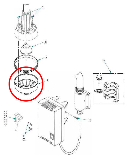 Front Housing - for Heine 5000 Examination Light