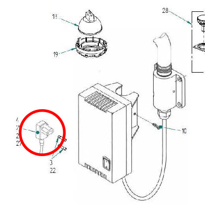 Power Supply Cord 240V GB - for Heine 1200 Examination Light