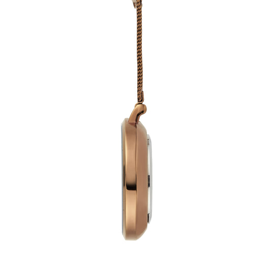 Annie Apple Nurses Fob Watch - Aurora - Rose Gold/Brown - Mesh - 35mm