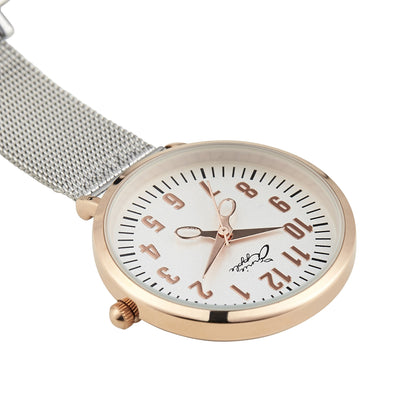 Annie Apple Nurses Fob Watch - Aurora - Rose Gold/Silver - Mesh - 35mm
