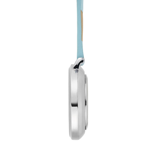 Annie Apple Nurses Fob Watch - Aurora - Marble/Silver/Blue - Leather - 35mm